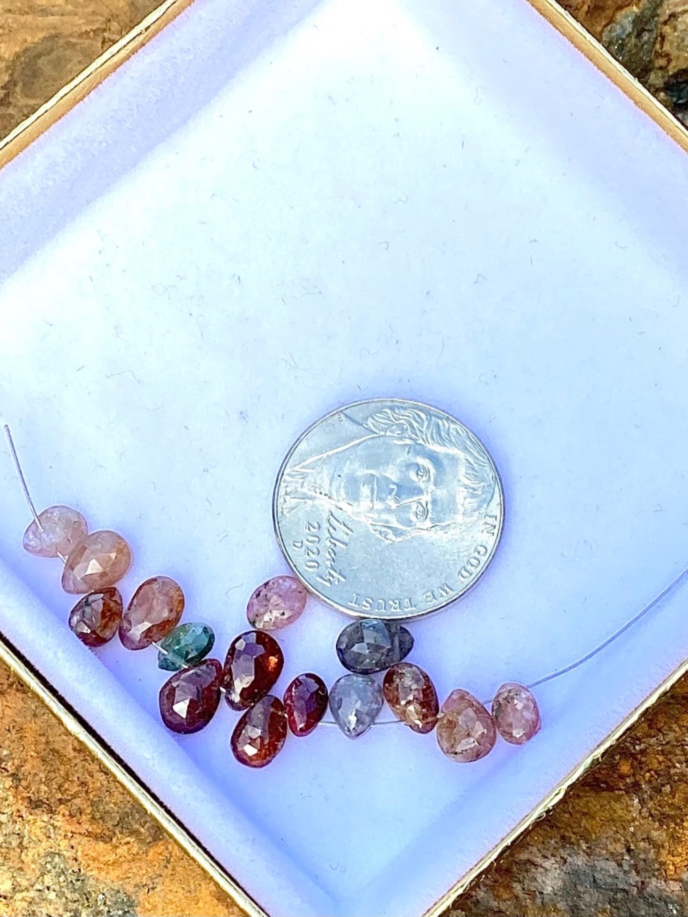 15 Pieces Spinel Teardrop Briolette Beads, NWT, Drilled, 6-7mm